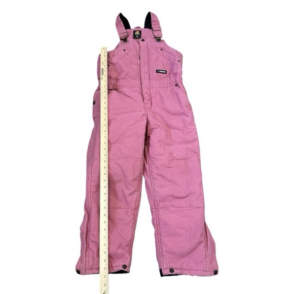 BERNE Youth Insulated Bib Overalls Pink Workwear Carpenter Snow Youth Med. 10-12 - Picture 3 of 5